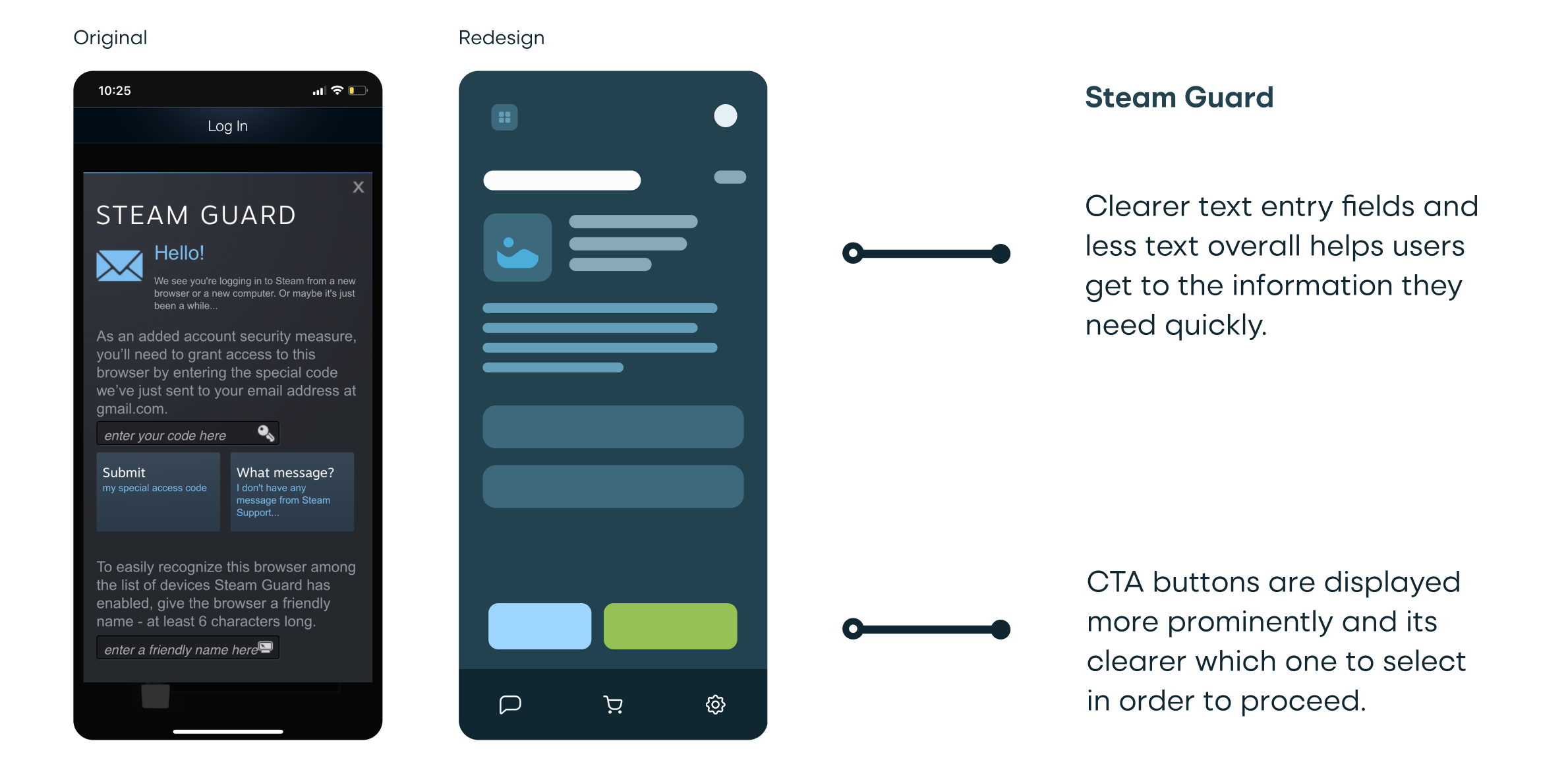 Steam Redesign Key Wireframes