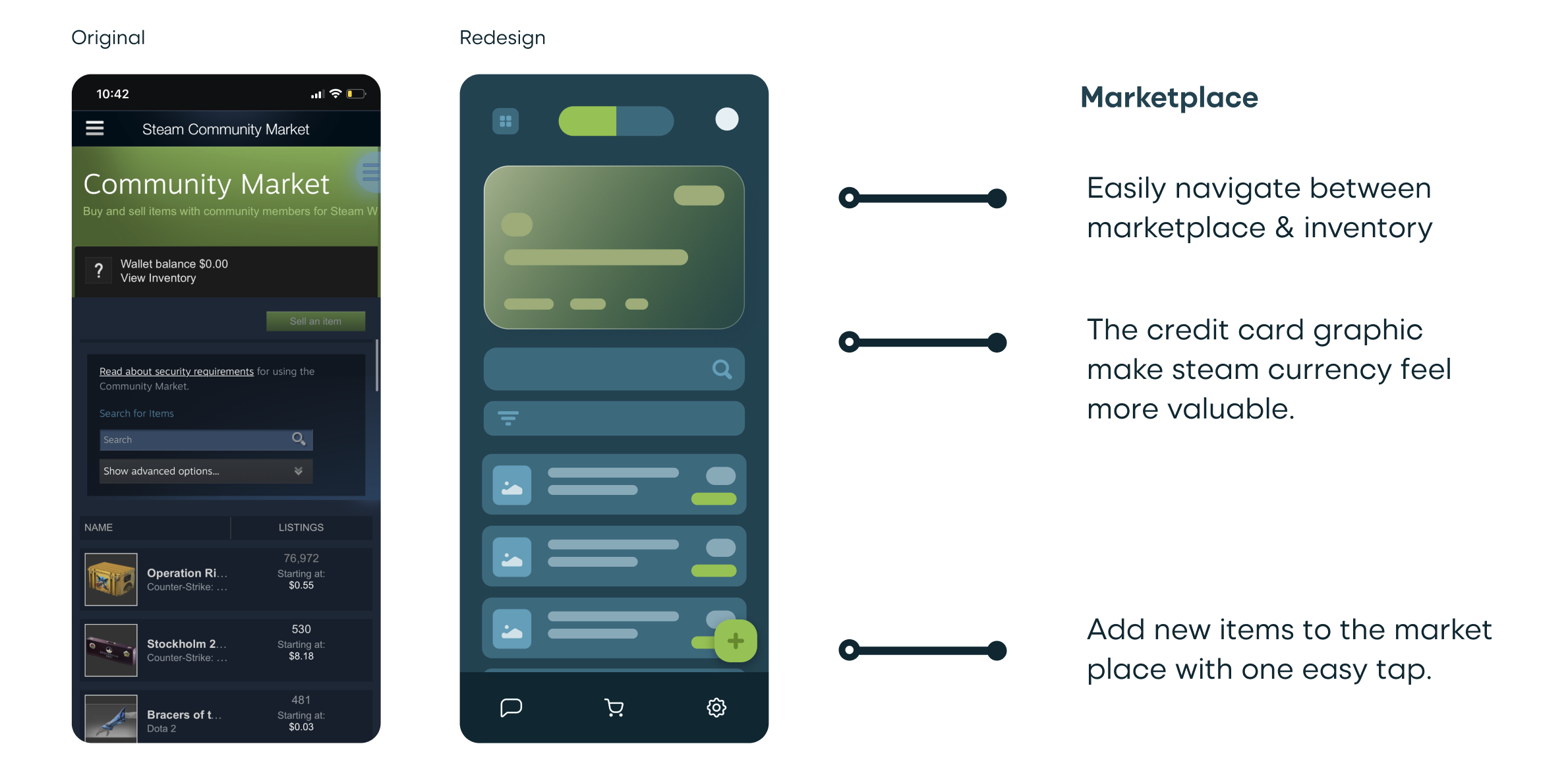 Steam Redesign Key Wireframes